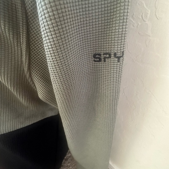 New men’s size M medium half zip Spyder pullover fleece grey black tea leaf - Picture 7 of 9